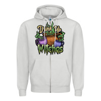Dove Grey Drink up witches white Zipper Hoodie - JahusDesignShop