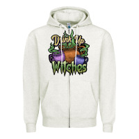 Drink Up Witches White Zipper Hoodie | Teevron