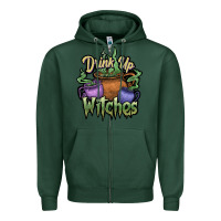 Sports Green Drink up witches white Zipper Hoodie - JahusDesignShop