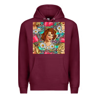Hairdresser Western Girl And Hair Curler Seamless Pattern Bbs Premium Hoodie | Teevron