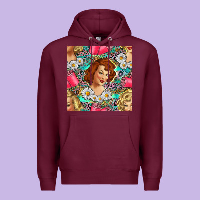 Hairdresser Western Girl And Hair Curler Seamless Pattern Bbs Premium Hoodie Designed By Bundleandbundleshop