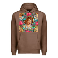Chestnut Hairdresser Western Girl And Hair Curler Seamless Pattern Bbs Premium Hoodie - BundleAndBundleShop