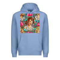 Colony Blue Hairdresser Western Girl And Hair Curler Seamless Pattern Bbs Premium Hoodie - BundleAndBundleShop
