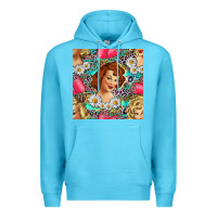 Ocean Blue Hairdresser Western Girl And Hair Curler Seamless Pattern Bbs Premium Hoodie - BundleAndBundleShop