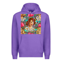 Purple Hairdresser Western Girl And Hair Curler Seamless Pattern Bbs Premium Hoodie - BundleAndBundleShop