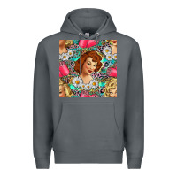 Rock Hairdresser Western Girl And Hair Curler Seamless Pattern Bbs Premium Hoodie - BundleAndBundleShop