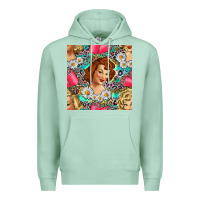 Seafoam Hairdresser Western Girl And Hair Curler Seamless Pattern Bbs Premium Hoodie - BundleAndBundleShop