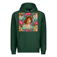 Sports Green Hairdresser Western Girl And Hair Curler Seamless Pattern Bbs Premium Hoodie - BundleAndBundleShop
