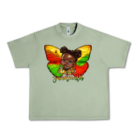 Oil Green juneteenth butterfly black girl Urban Heavy Tee - HRA Design Shop