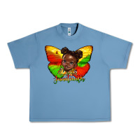 Pebble Blue juneteenth butterfly black girl Urban Heavy Tee - HRA Design Shop