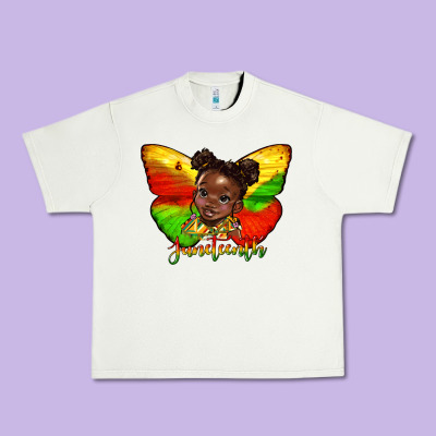 Juneteenth Butterfly Black Girl Urban Heavy Tee Designed By Hra Design Shop