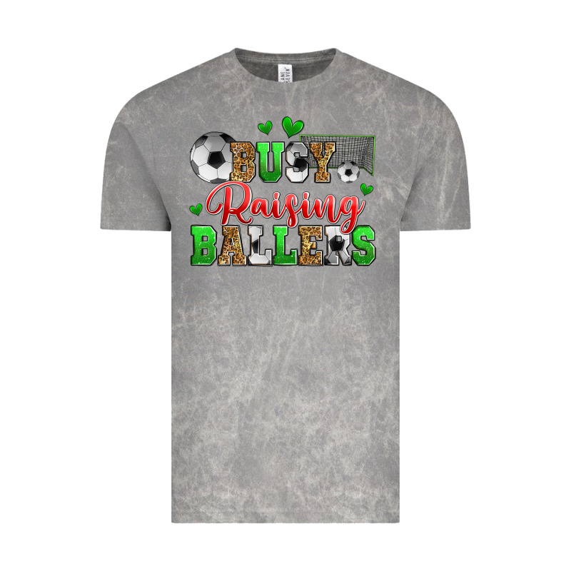 Busy Raising Ballers Soccer Vintage Tee by Zillion Design Studio | Teevron