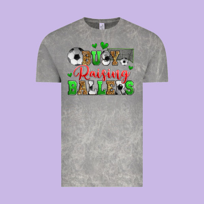 Busy Raising Ballers Soccer Vintage Tee Designed By Zillion Design Studio