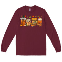 Burgundy western thanksgiving coffee cups bbs Long Sleeve Tee - BundleAndBundleShop