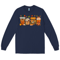 Navy western thanksgiving coffee cups bbs Long Sleeve Tee - BundleAndBundleShop