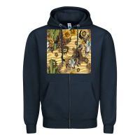 Navy aztec bull skull Zipper Hoodie - BundleAndBundleShop