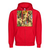 Red aztec bull skull Zipper Hoodie - BundleAndBundleShop