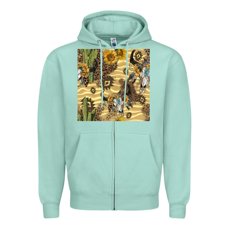 Aztec Bull Skull Zipper Hoodie by BundleAndBundleShop | Teevron