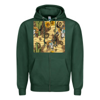 Sports Green aztec bull skull Zipper Hoodie - BundleAndBundleShop