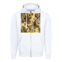 White aztec bull skull Zipper Hoodie - BundleAndBundleShop