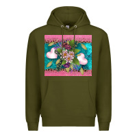 Army Green v.d flowers and hearts Premium Hoodie - AdoDesignShop