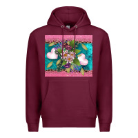 Burgundy v.d flowers and hearts Premium Hoodie - AdoDesignShop