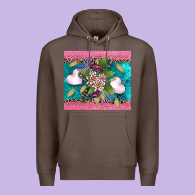 V.d Flowers And Hearts Premium Hoodie Designed By Adodesignshop