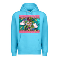 Ocean Blue v.d flowers and hearts Premium Hoodie - AdoDesignShop