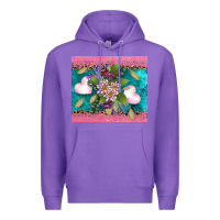 Purple v.d flowers and hearts Premium Hoodie - AdoDesignShop