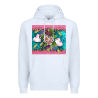 White v.d flowers and hearts Premium Hoodie - AdoDesignShop