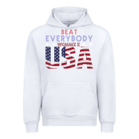 White Usa Beat Everybody Urban Hoodie - Bettercallsaul