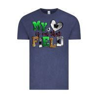 Vintage Denim my heart is on that field soccer Vintage Tee - Zillion Design Studio