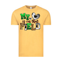Vintage Mustard my heart is on that field soccer Vintage Tee - Zillion Design Studio