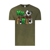 Vintage Olive my heart is on that field soccer Vintage Tee - Zillion Design Studio