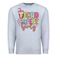 Heather Grey iced coffee girly Premium Sweatshirt - MaliasSmallBusiness