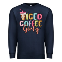 Navy iced coffee girly Premium Sweatshirt - MaliasSmallBusiness