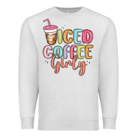 Oatmeal Heather iced coffee girly Premium Sweatshirt - MaliasSmallBusiness