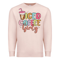 Pale Pink iced coffee girly Premium Sweatshirt - MaliasSmallBusiness