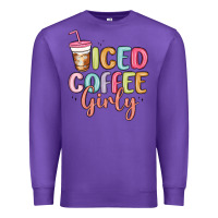 Purple iced coffee girly Premium Sweatshirt - MaliasSmallBusiness