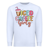 White iced coffee girly Premium Sweatshirt - MaliasSmallBusiness
