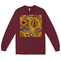 Burgundy our lady of guadalupe sunflower  seamless pattern Long Sleeve Tee - JahusDesignShop