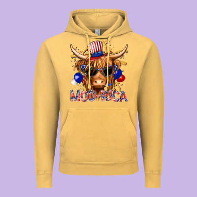 Vintage Hoodie moorica with cow billie wilder
