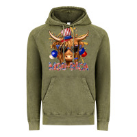 Vintage Olive moorica with cow billie wilder Vintage Hoodie - texasbilliewilder