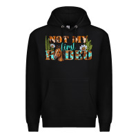 Black Not My First Rodeo Western Premium Hoodie - BundleAndBundleShop