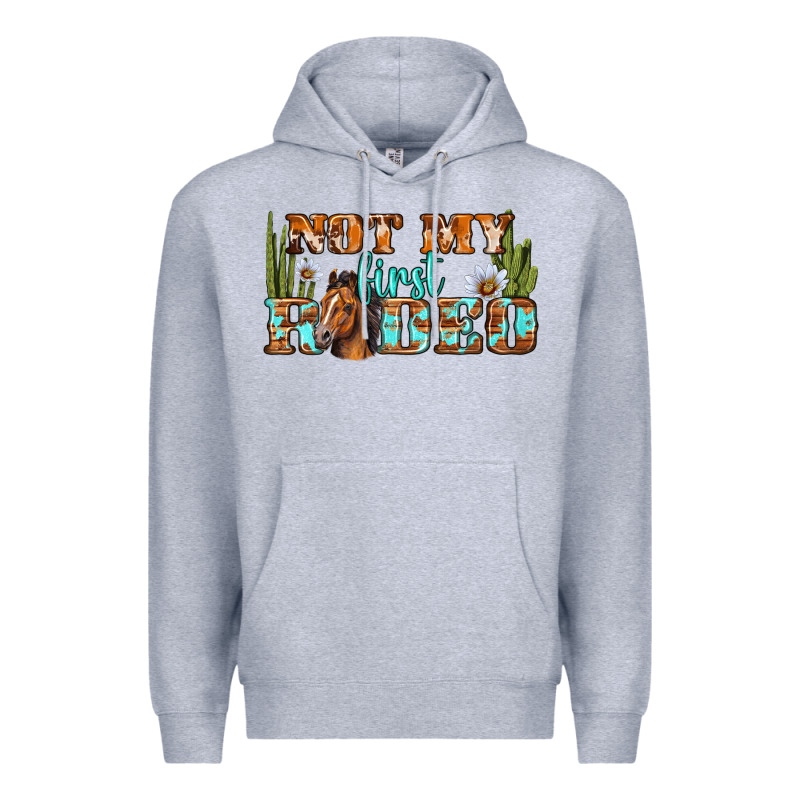 Not My First Rodeo Western Premium Hoodie by BundleAndBundleShop | Teevron