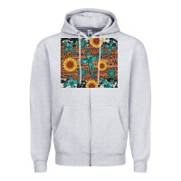 Heather Grey cross gemstone and sunflower Zipper Hoodie - Artiststas