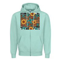 Seafoam cross gemstone and sunflower Zipper Hoodie - Artiststas