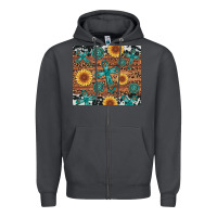 Smoke cross gemstone and sunflower Zipper Hoodie - Artiststas