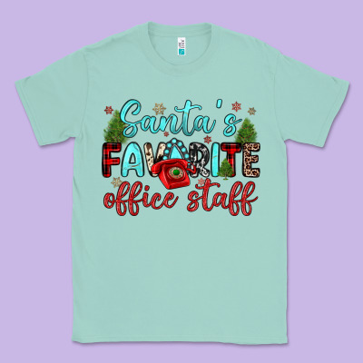 Santa S Favorite Office Staff Classic Tee Designed By Jahusdesignshop