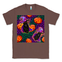 Chestnut witchy cat and pumpkins seamless paternal Classic Tee - BundleAndBundleShop